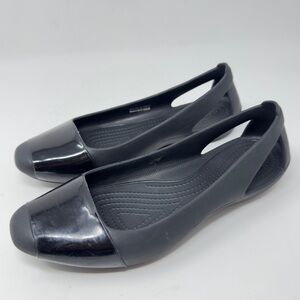 Crocs Sienna Cap Toe Flats Black Size 7